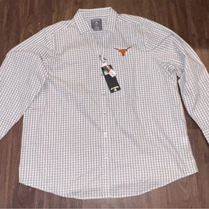 Antigua Gray and White Plaid Button Down Shirt